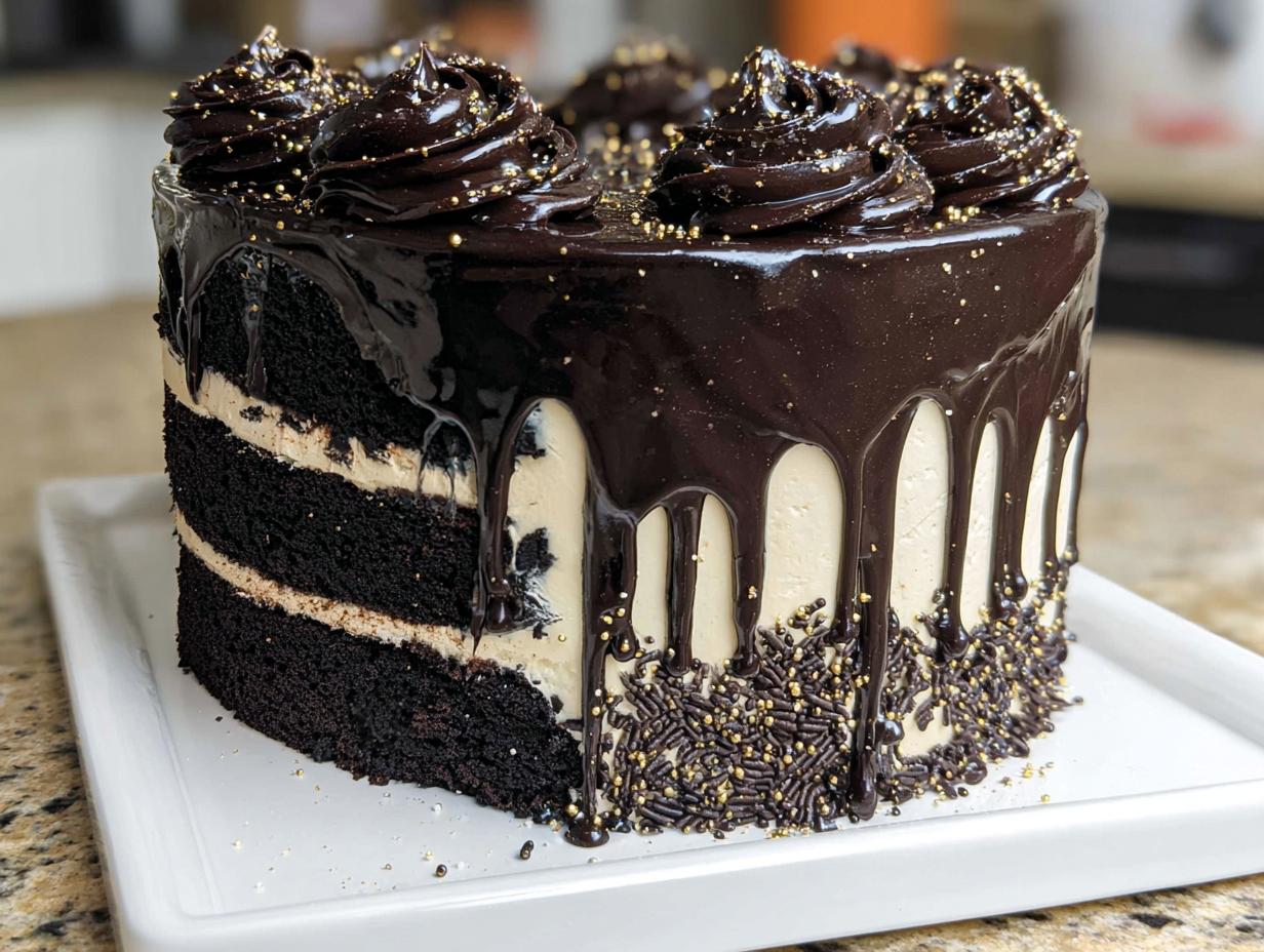 Master 1 Black and Gold Drip Cake Now