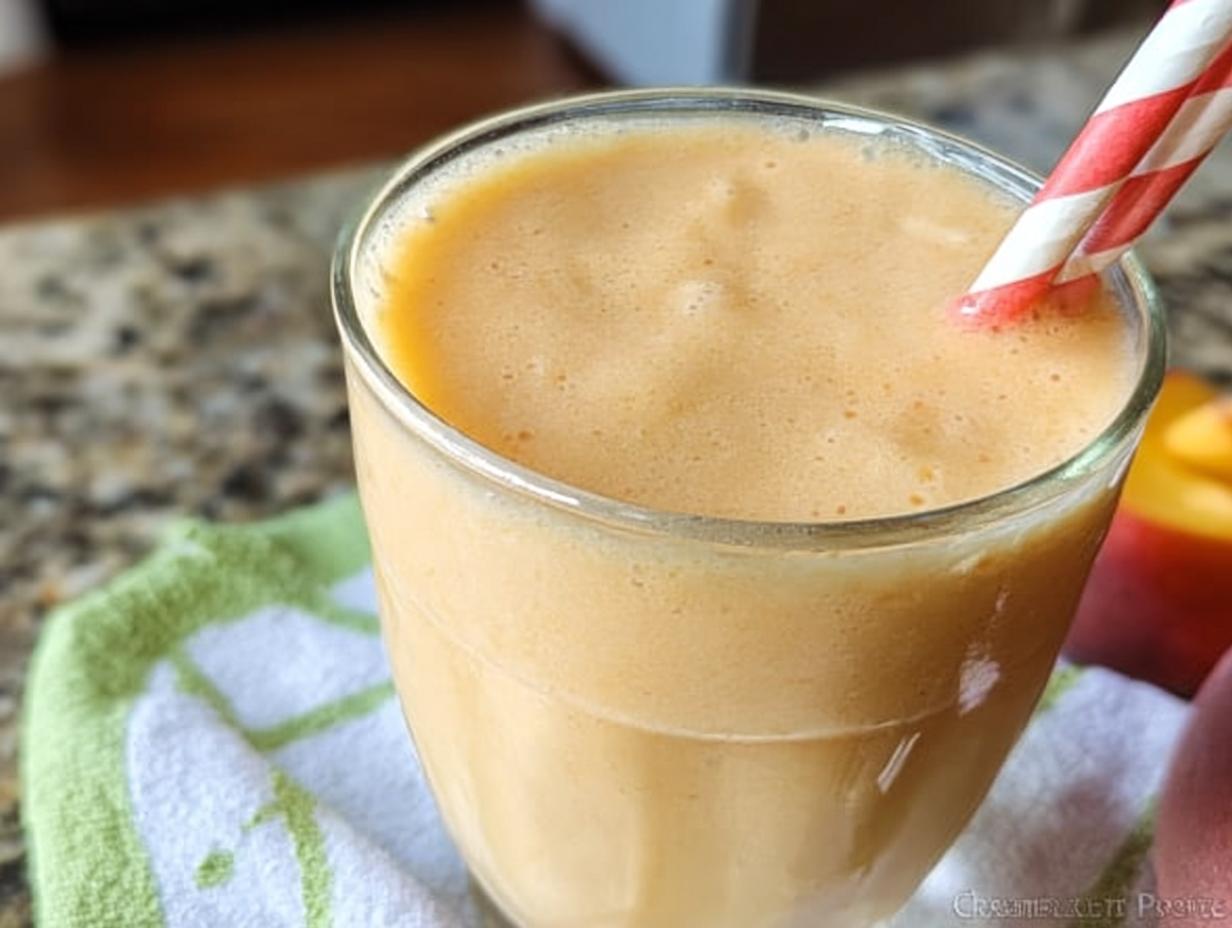 Amazing 5-Minute Peach Yogurt Smoothie (Creamy)
