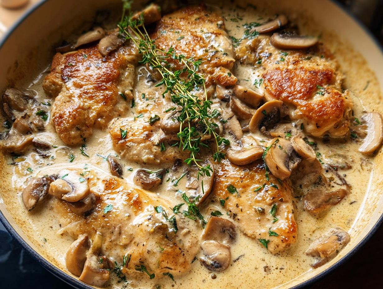 Amazing Garlic Mushroom Chicken: 30 Min Dinner