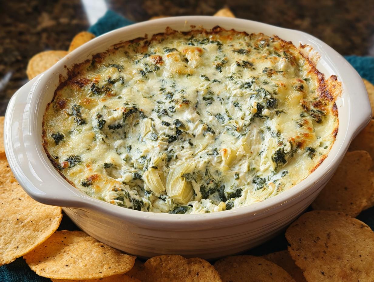 5 Minute Baked Spinach Artichoke Dip Joy