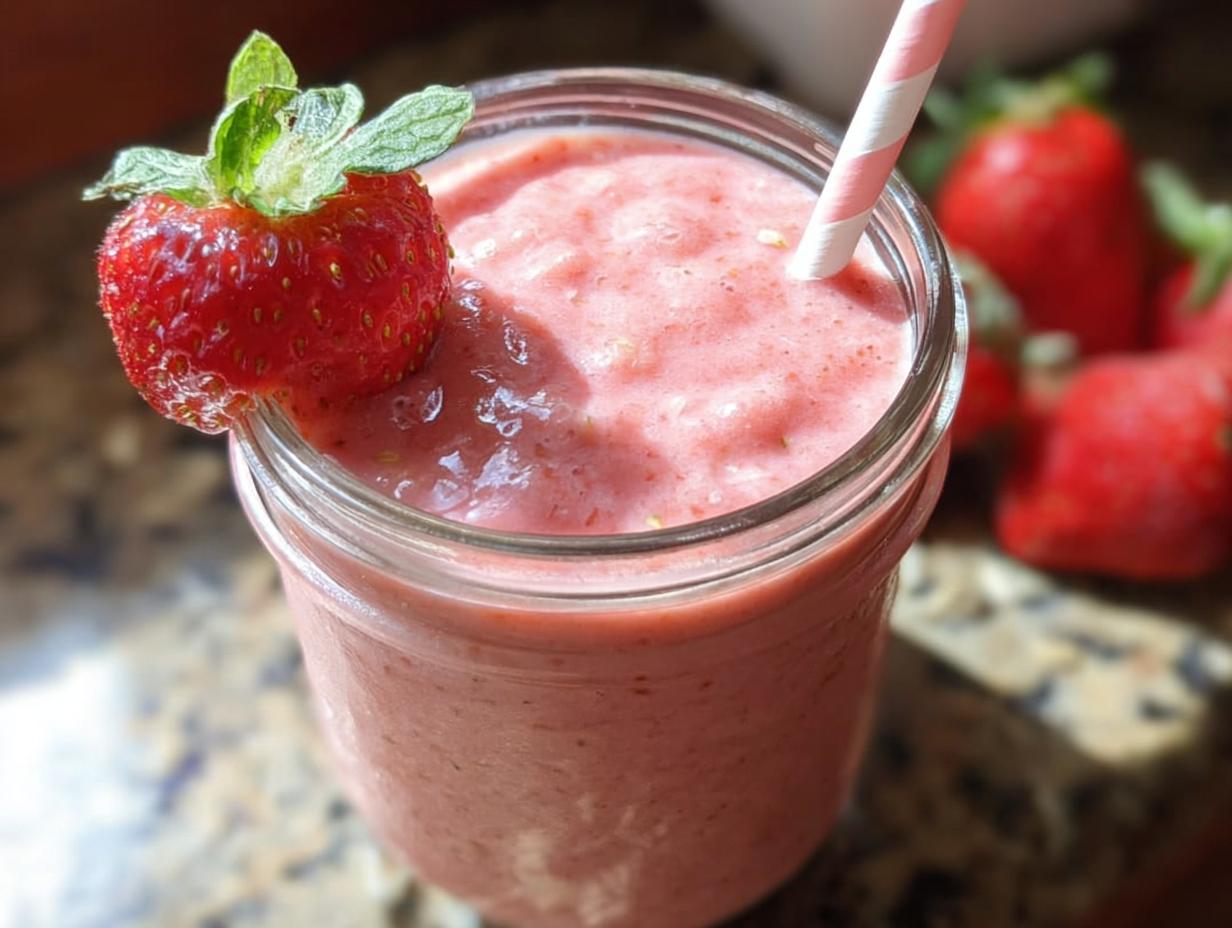 Amazing 5-Minute Strawberry Oatmeal Smoothie