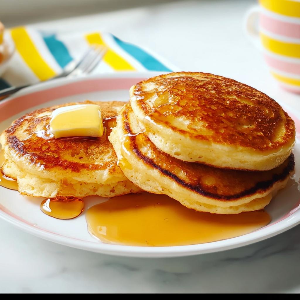 A stack of fluffy pancakes topped with melting butter and drizzled with syrup, representing the Best Ever Pancakes Recipe.