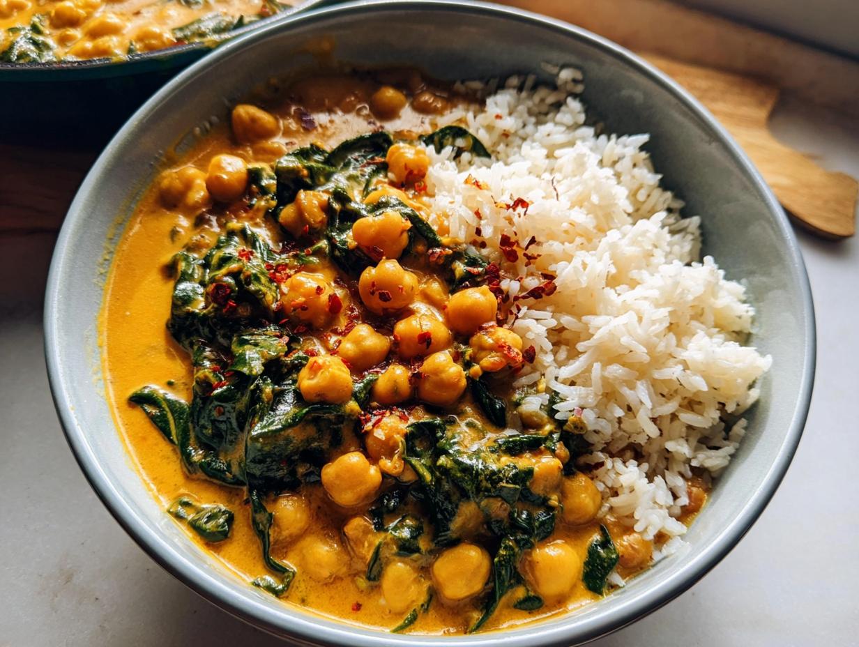 Amazing 30-Minute Chickpea and Spinach Coconut Curry