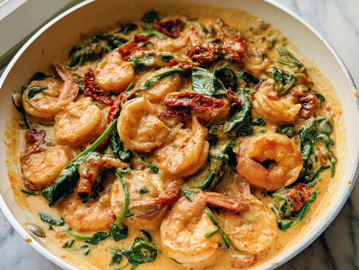 Amazing 25-Min Creamy Tuscan Shrimp and Spinach