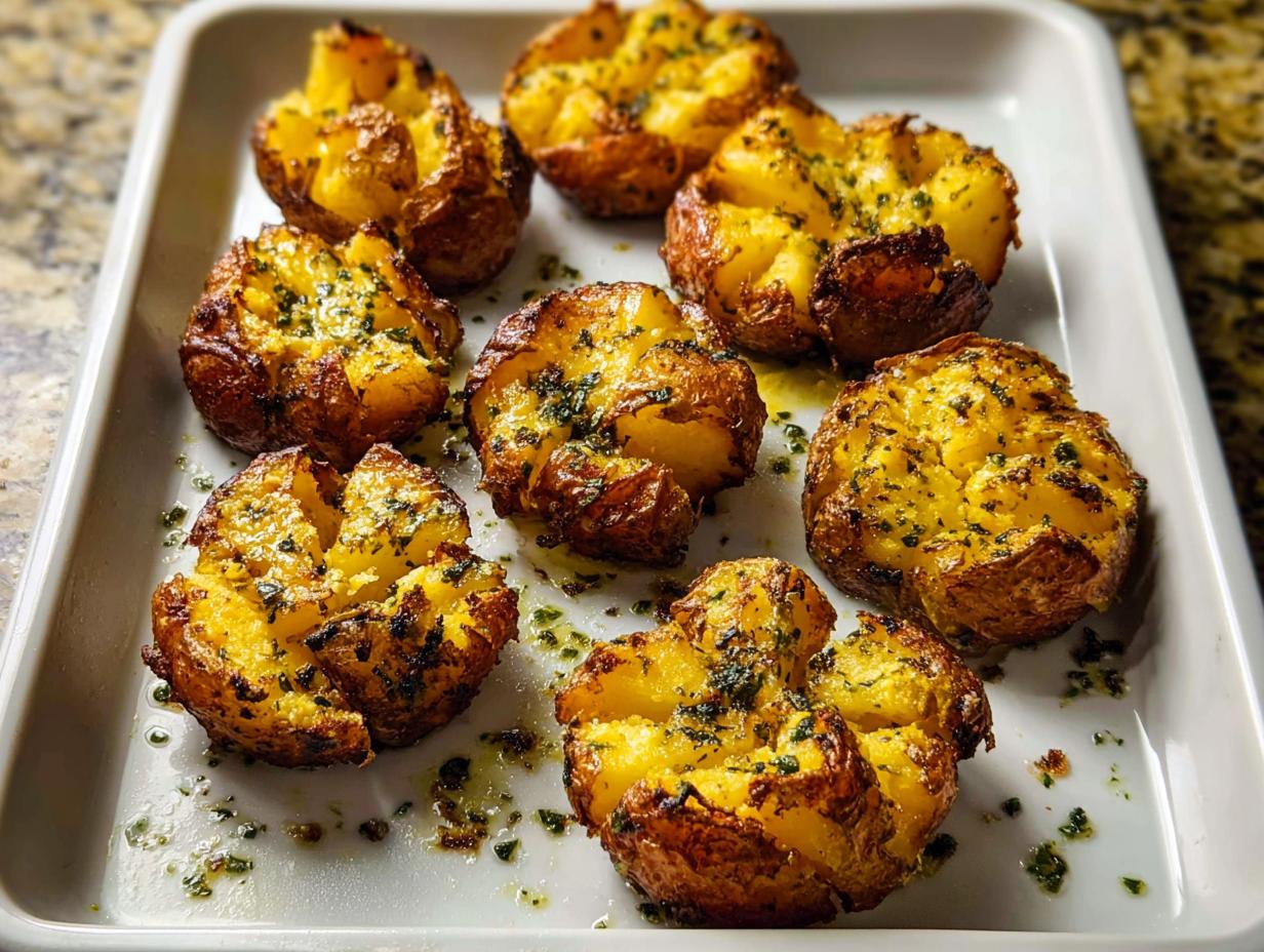 5 Crispy Smashed Potatoes with Herbed Butter