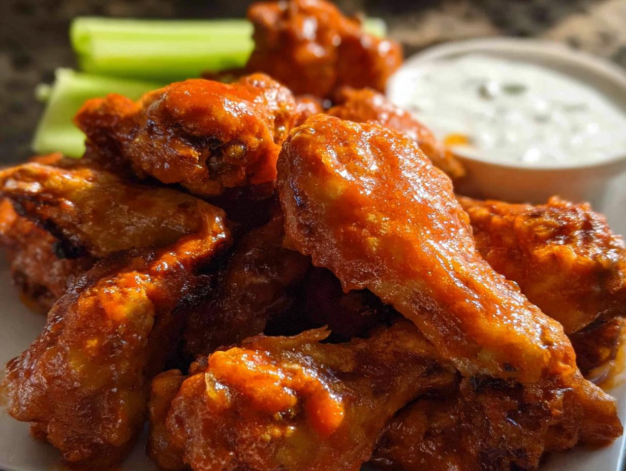 Amazing 476 Calorie Extra Crispy Baked Buffalo Chicken Wings