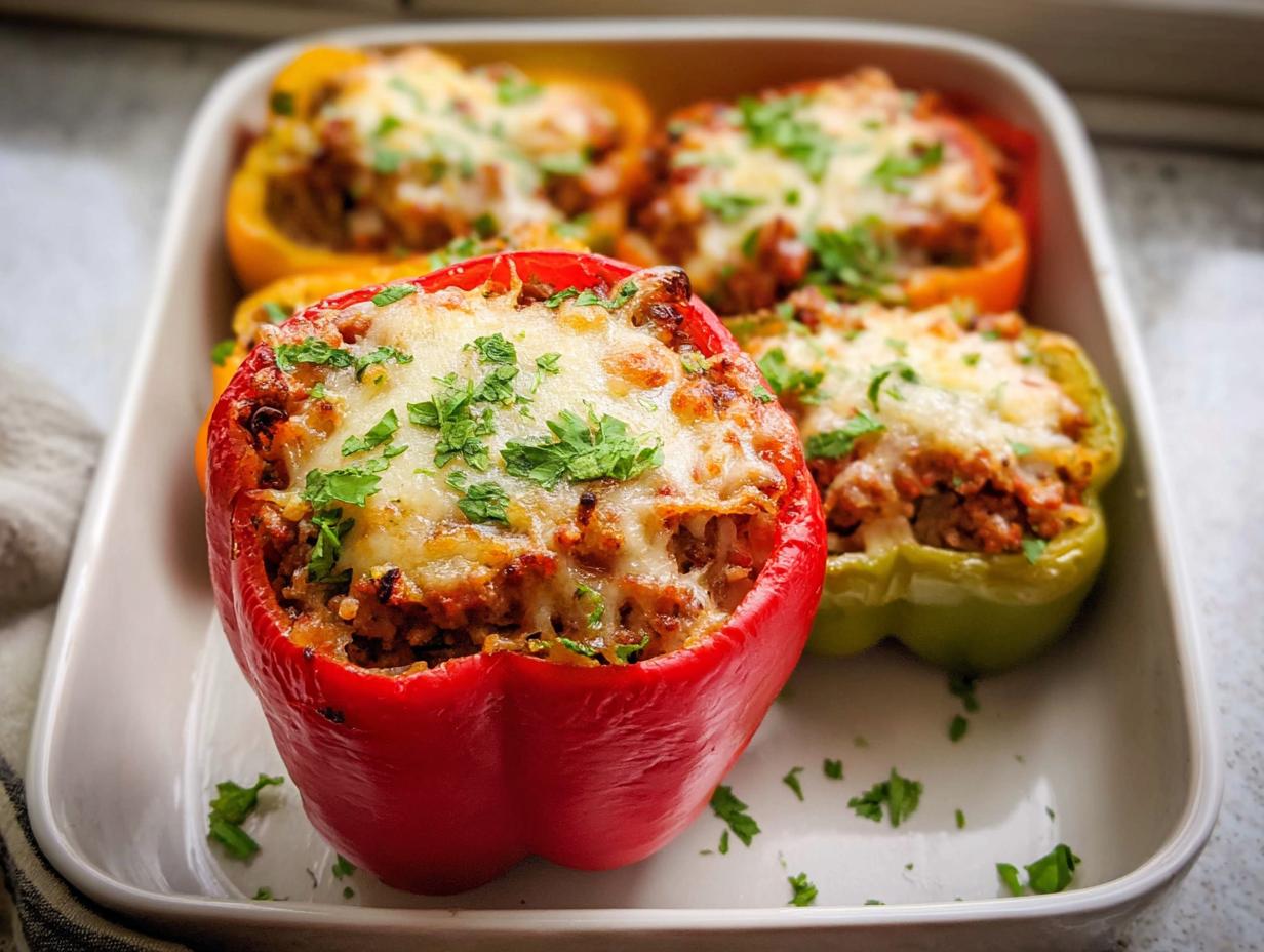 Amazing 6 Ground Beef Stuffed Bell Peppers