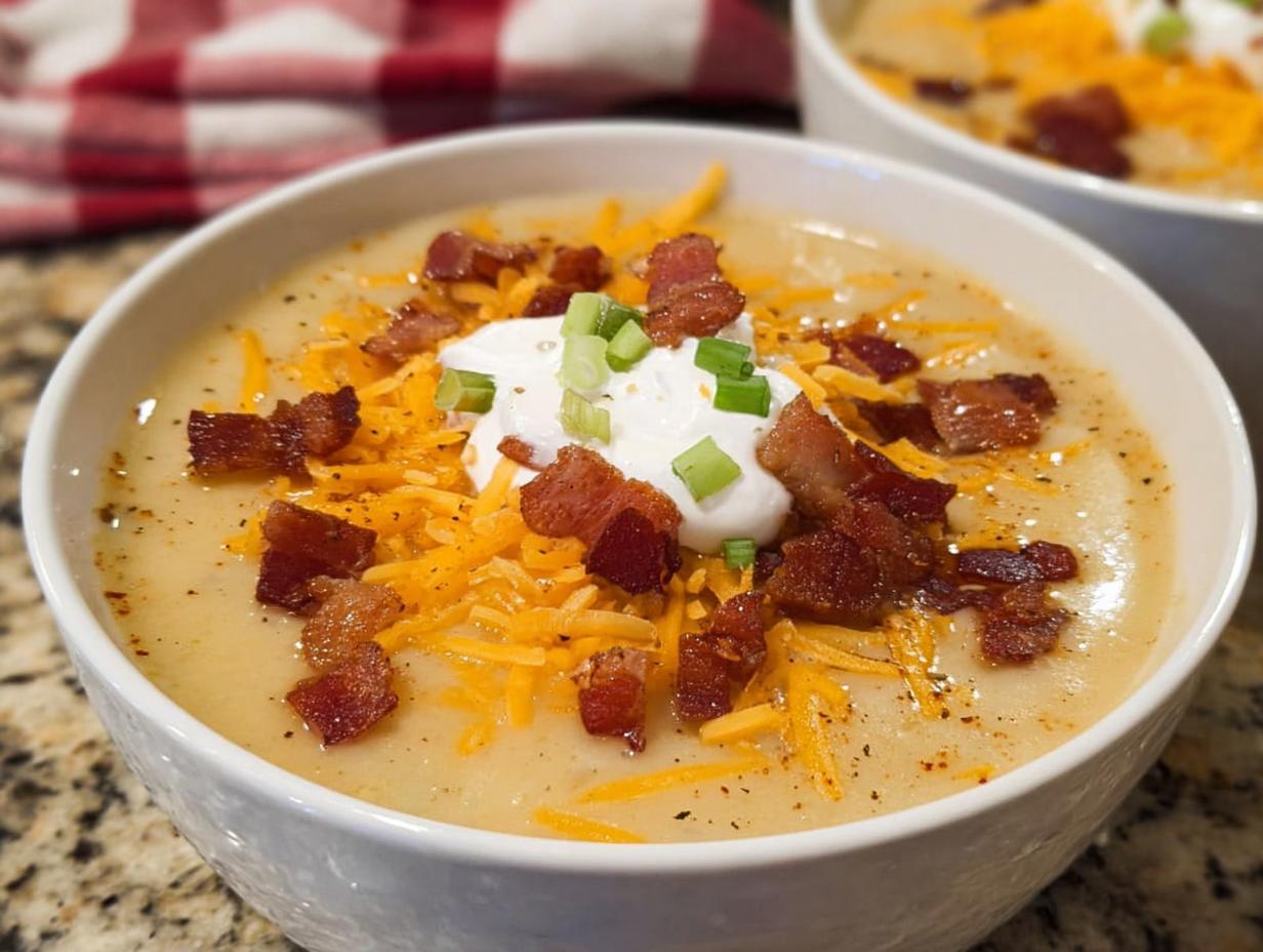 Amazing 8 Loaded Baked Potato Soup with Bacon and Cheese