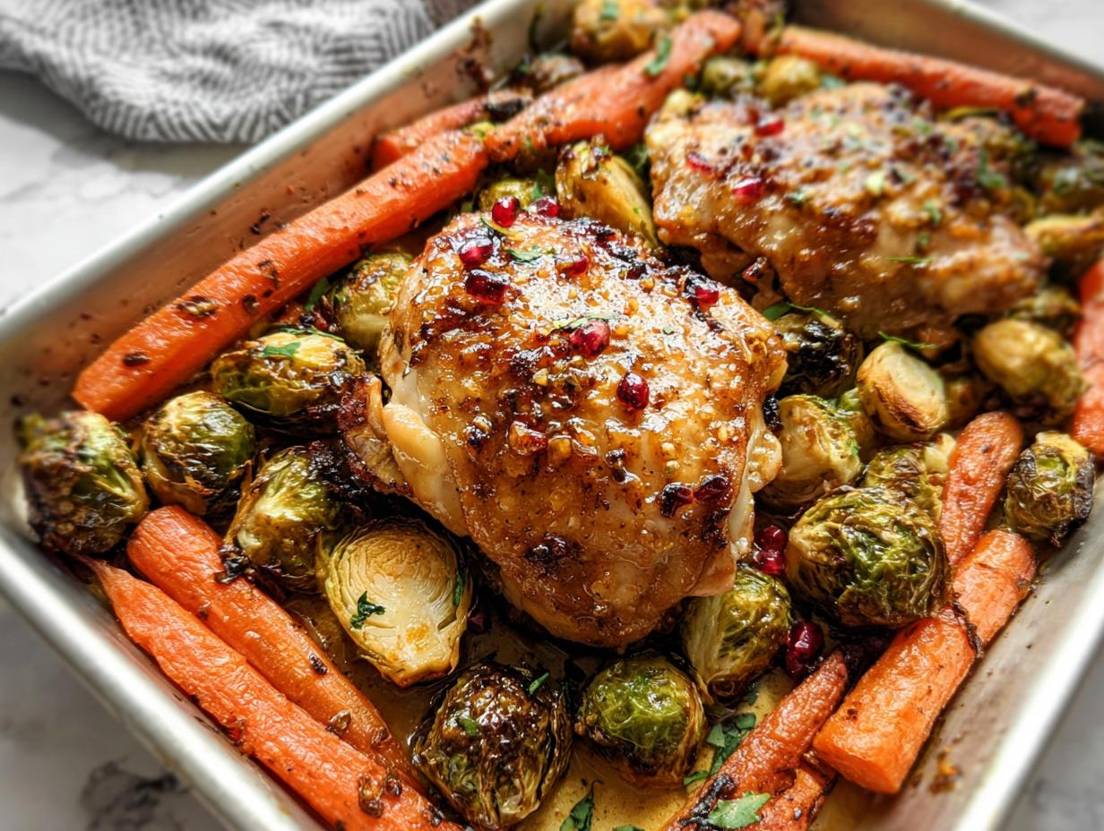Amazing 650 Calorie Maple Dijon Roasted Chicken Thighs