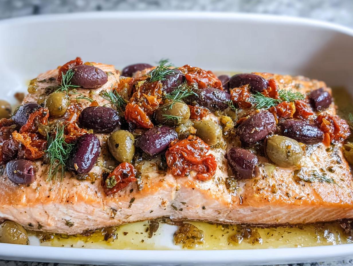 Stunning 4-Ingredient Mediterranean Baked Salmon