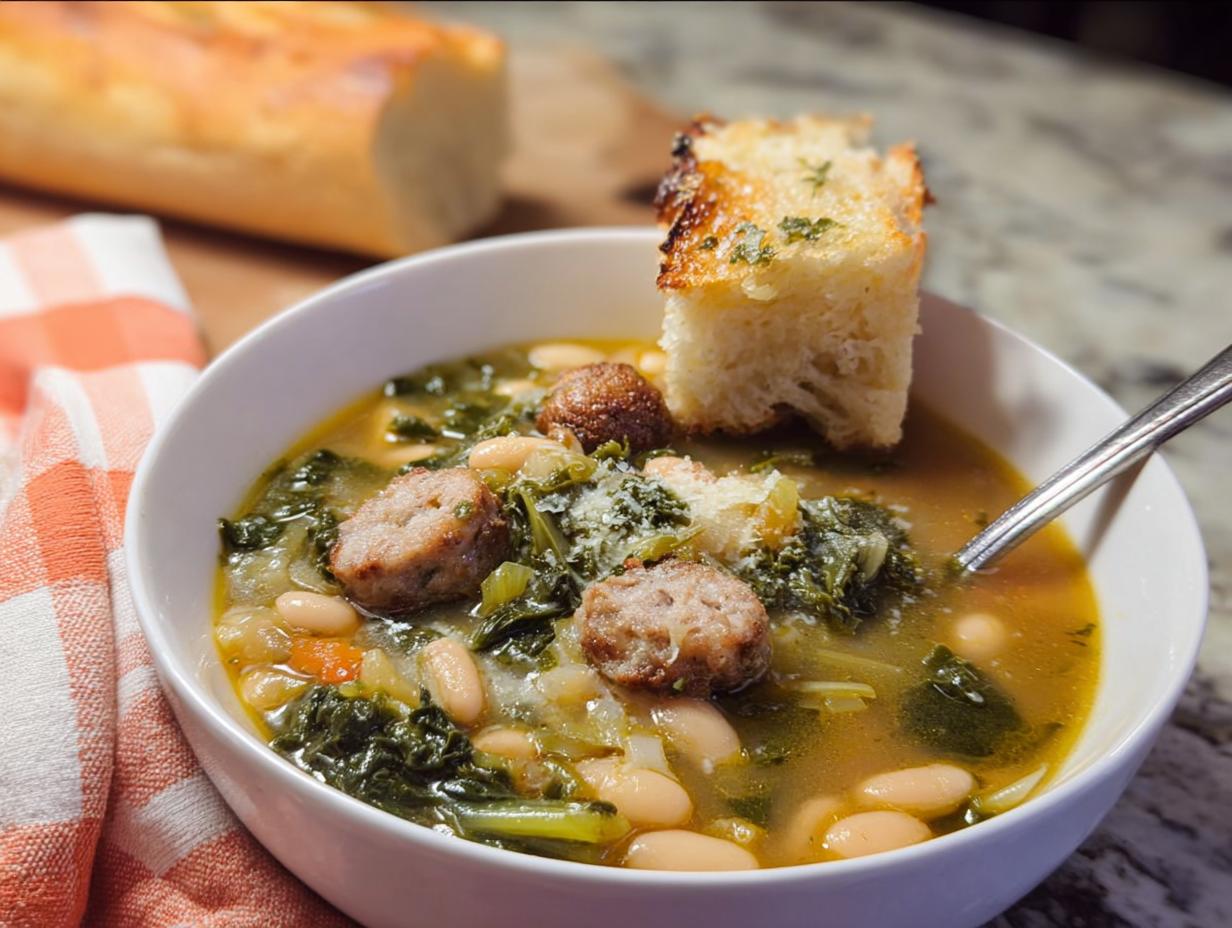 Rustic Tuscan White Bean and Kale Soup: 1 Great Meal