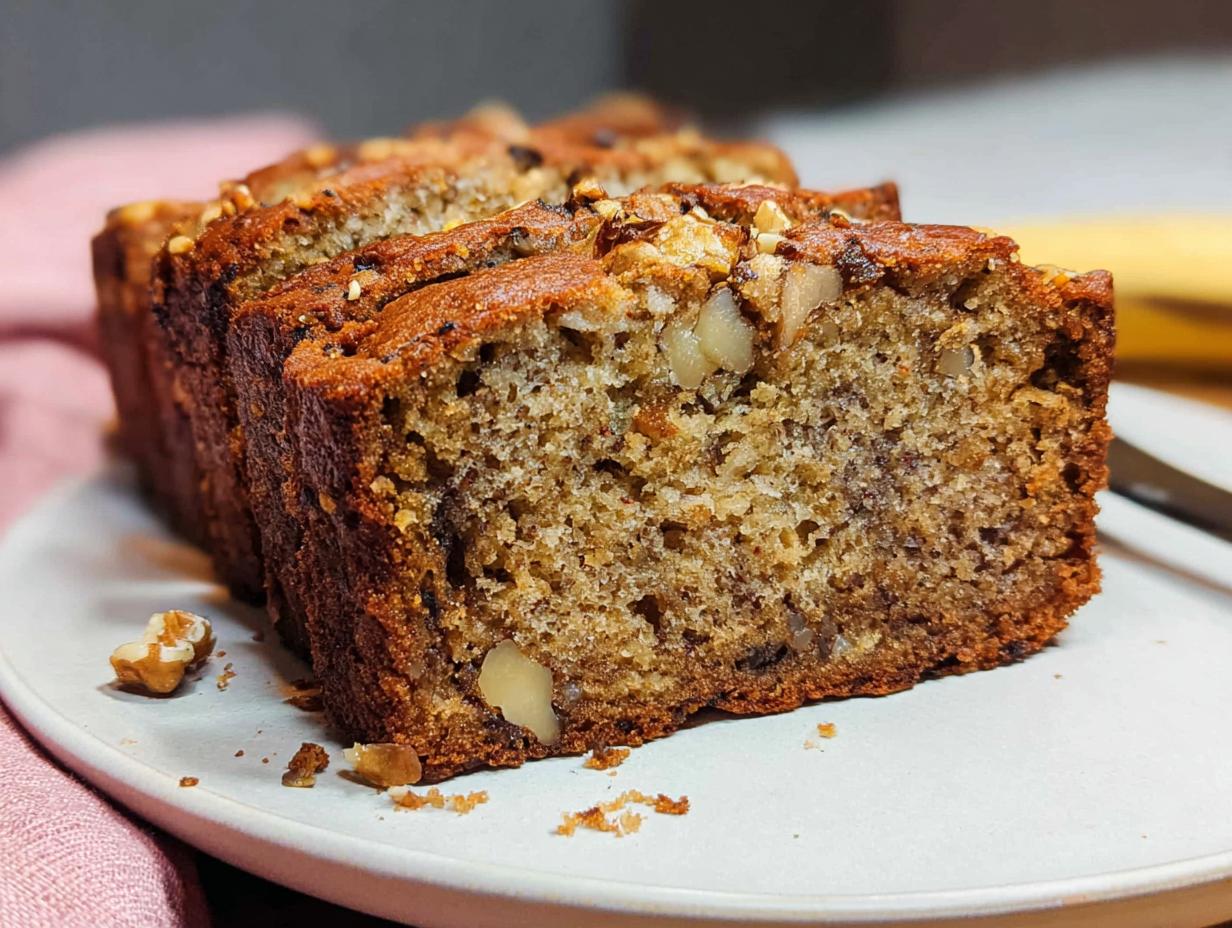 Divine Banana Nut Bread with Walnuts: 2 Loaves
