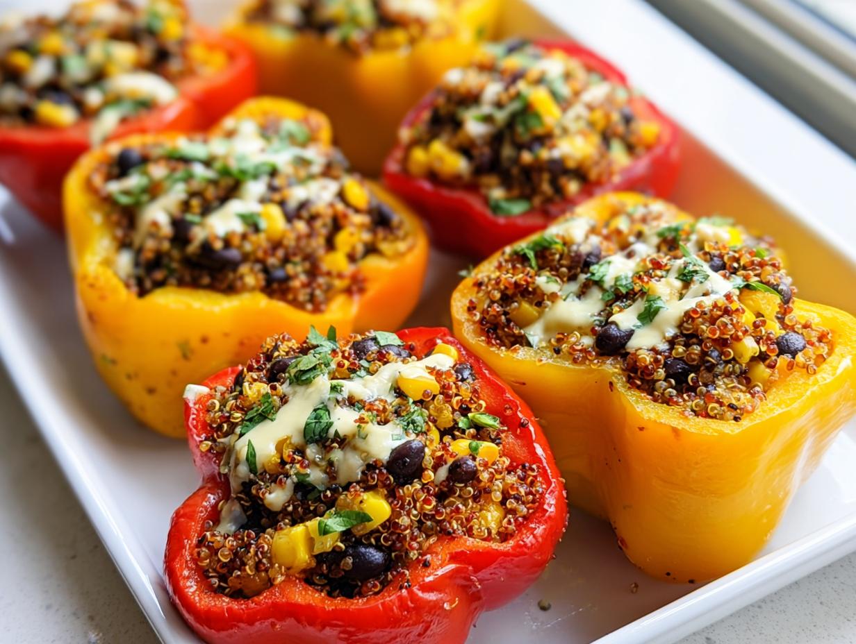 Amazing 6 Stuffed Bell Peppers with Quinoa