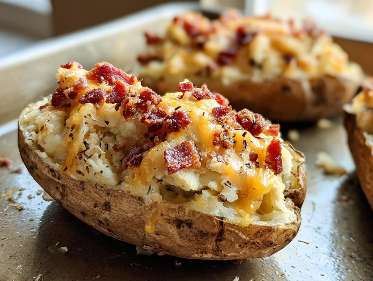 Amazing 4x Twice Baked Bacon Cheddar Potatoes