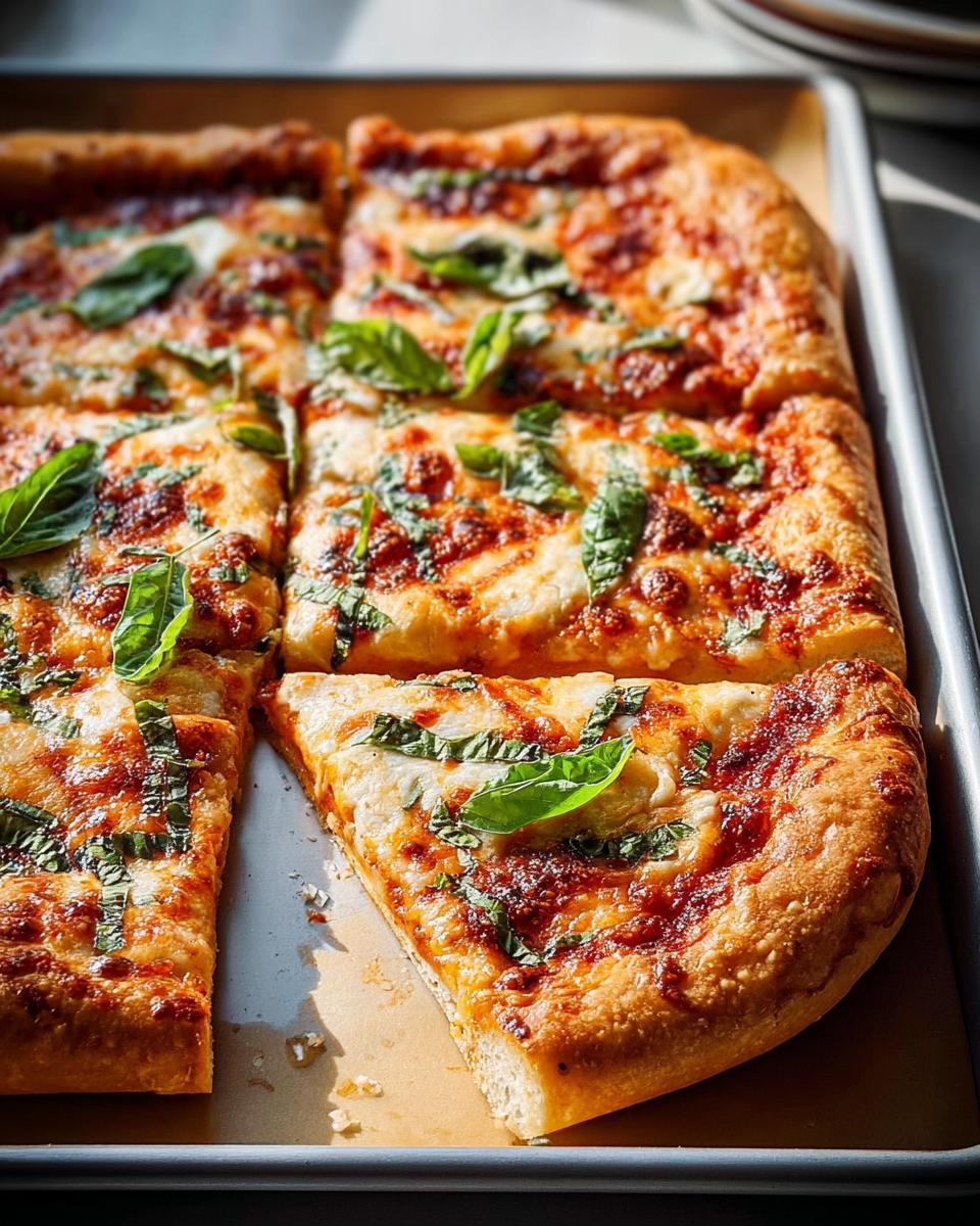 A freshly baked Margherita pizza, cut into slices, perfect for Pizza Night Recipes in 10 Minutes.