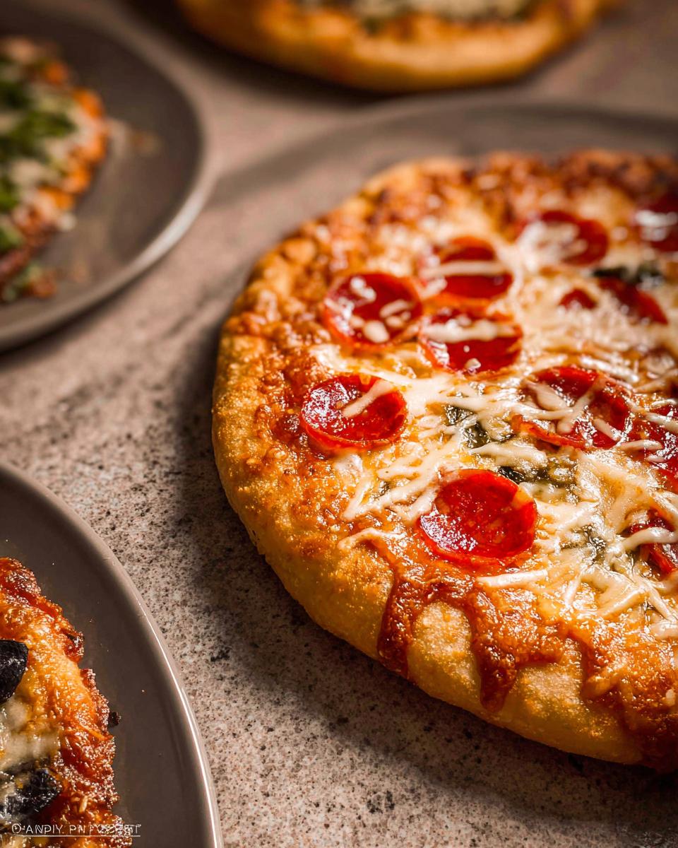 Close-up of a delicious pepperoni pizza with melted cheese, part of a pizza night spread.