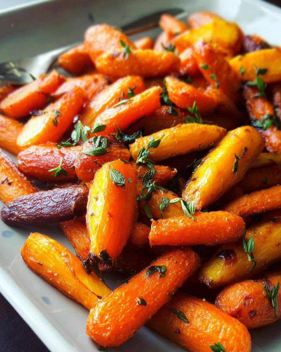 Close-up of roasted carrots, a perfect addition to veggie sides recipes and meal prep.