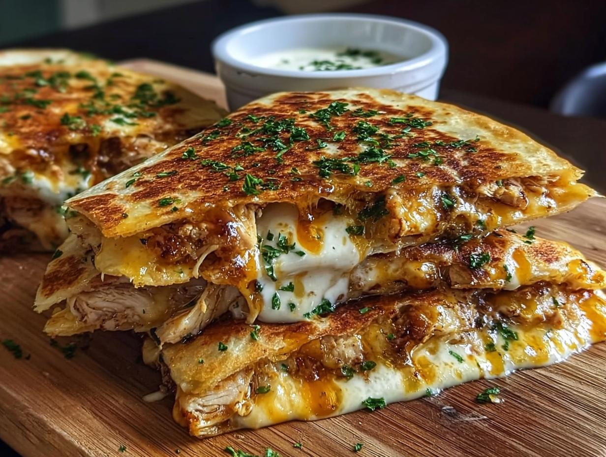 Amazing 1 Cheesy Hot Honey Chicken Quesadillas