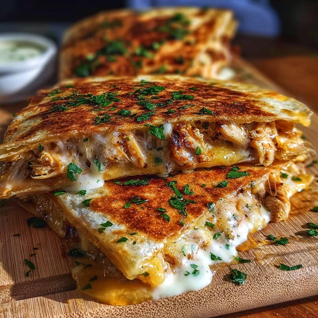 Cheesy Hot Honey Chicken Quesadillas with Spicy Jalapeño Cream Sauce - Tasty
