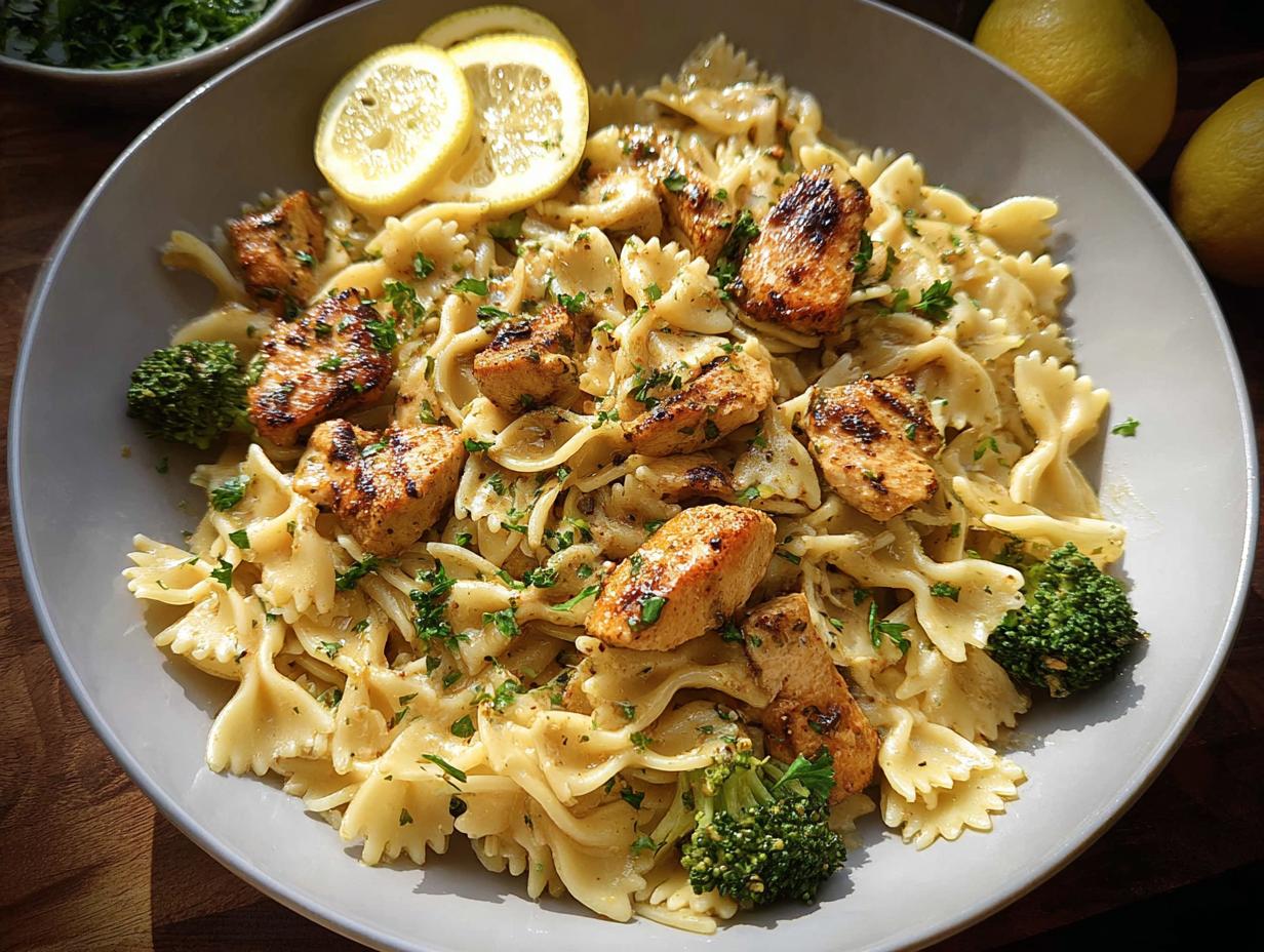 Amazing Cowboy Butter Lemon Bowtie Chicken Pasta Dinner