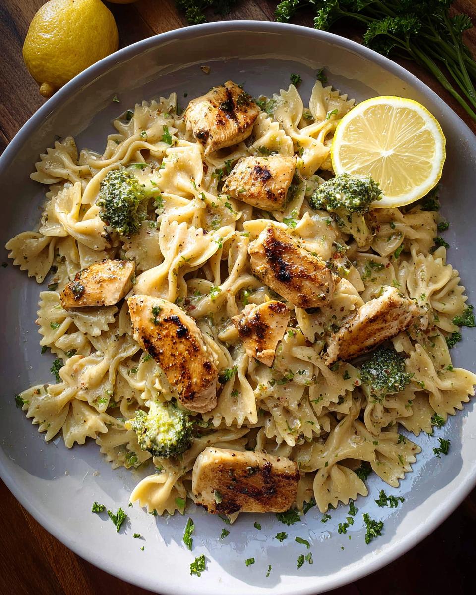 Cowboy Butter Lemon Bowtie Chicken Pasta with Broccoli for Dinner - Other 3