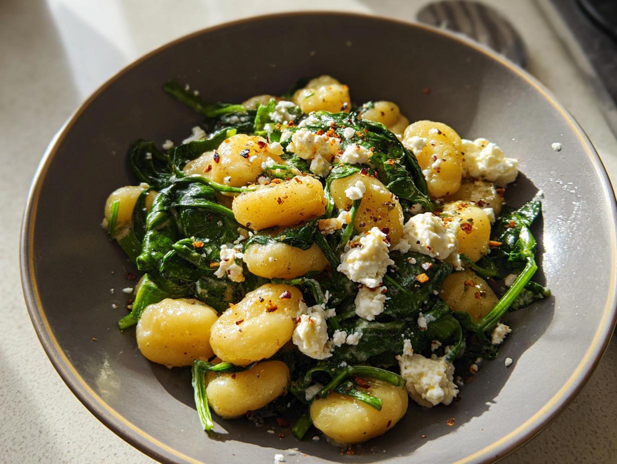 Amazing Creamy Gnocchi with Spinach and Feta 1