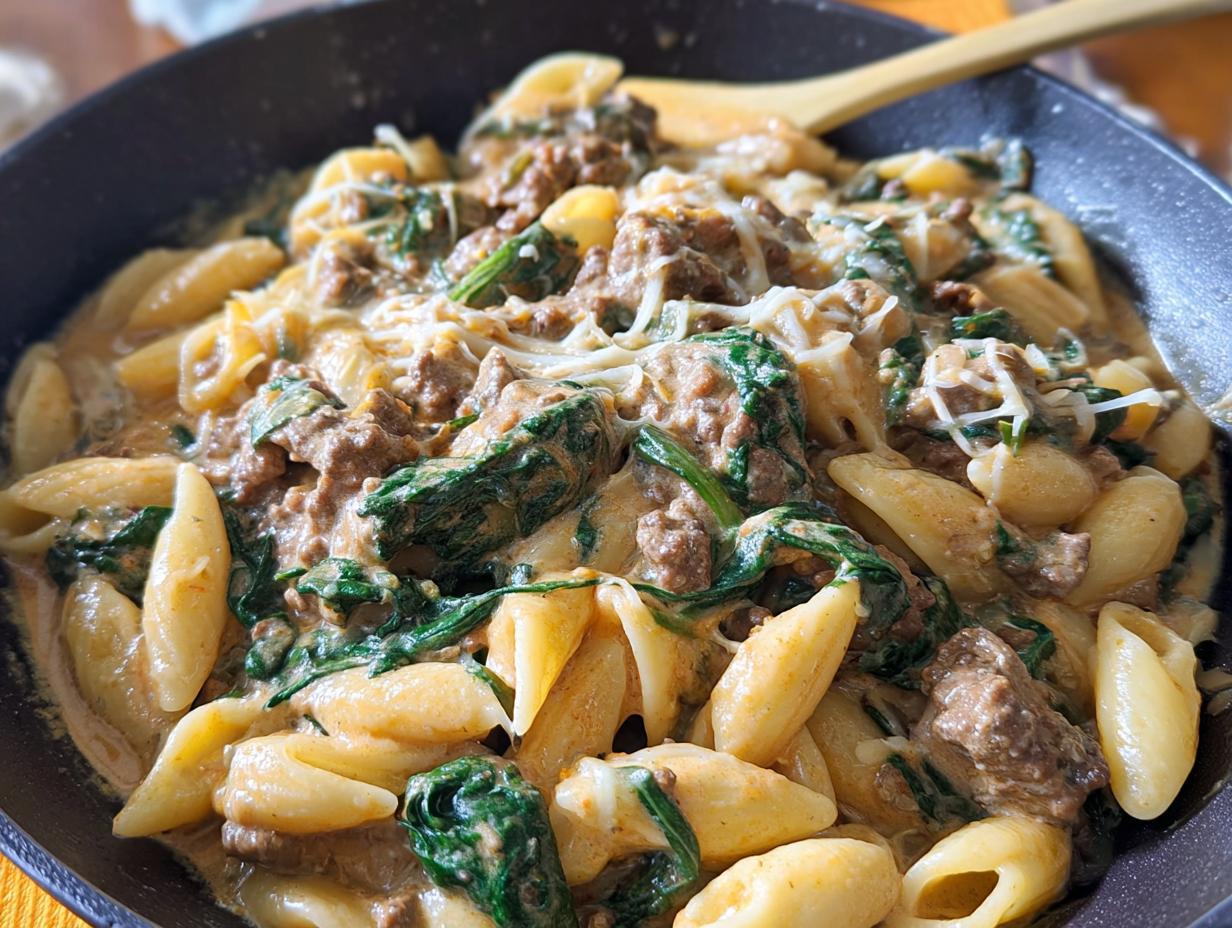 Creamy High Protein Beef Pasta - Featured