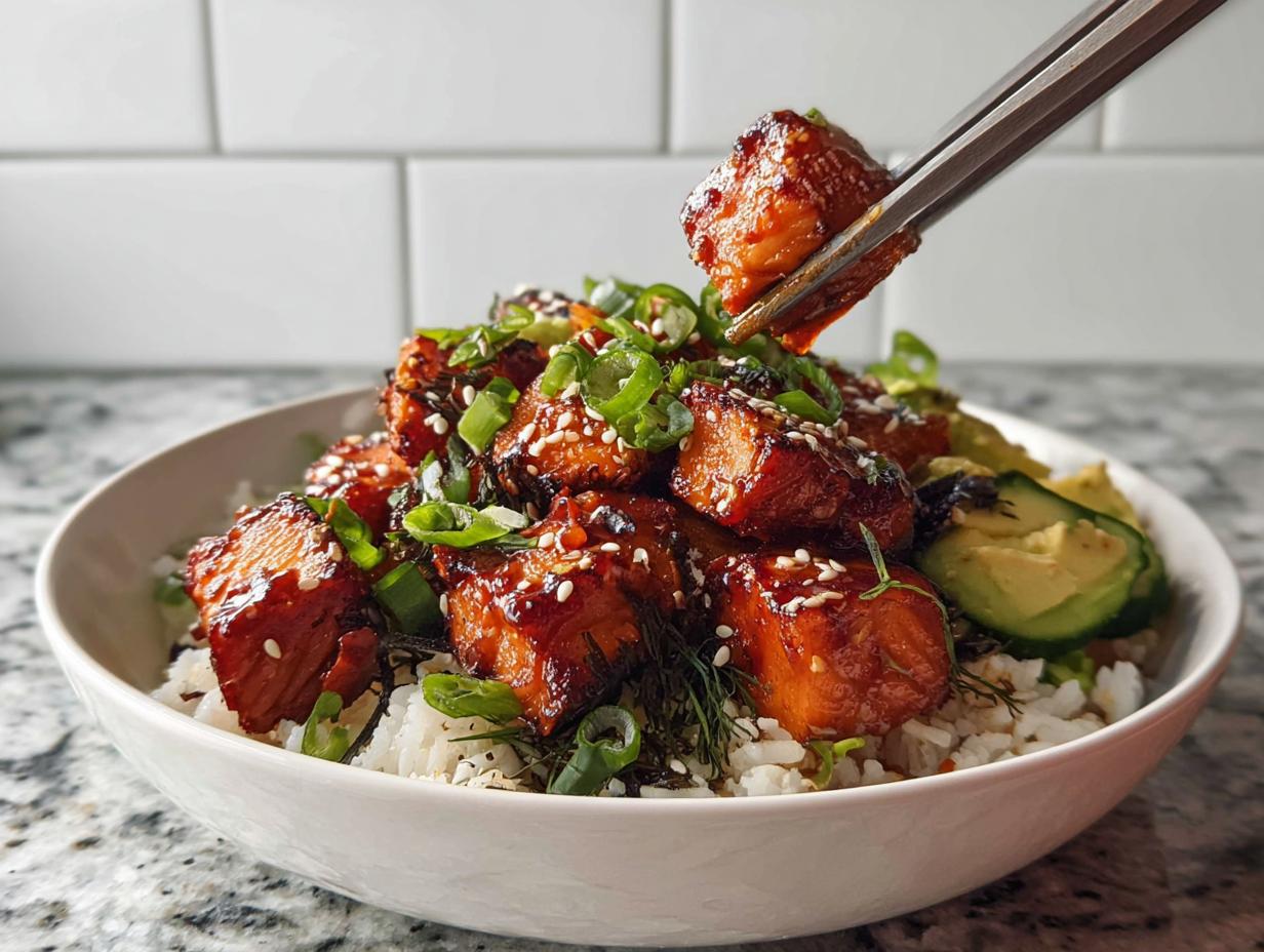 Amazing Crispy Salmon and Rice Bowl