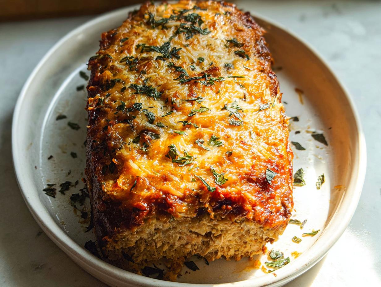 Amazing Garlic Parmesan Chicken Meatloaf
