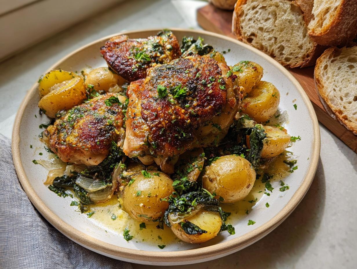 Easy Garlic Parmesan Chicken Thighs Potatoes