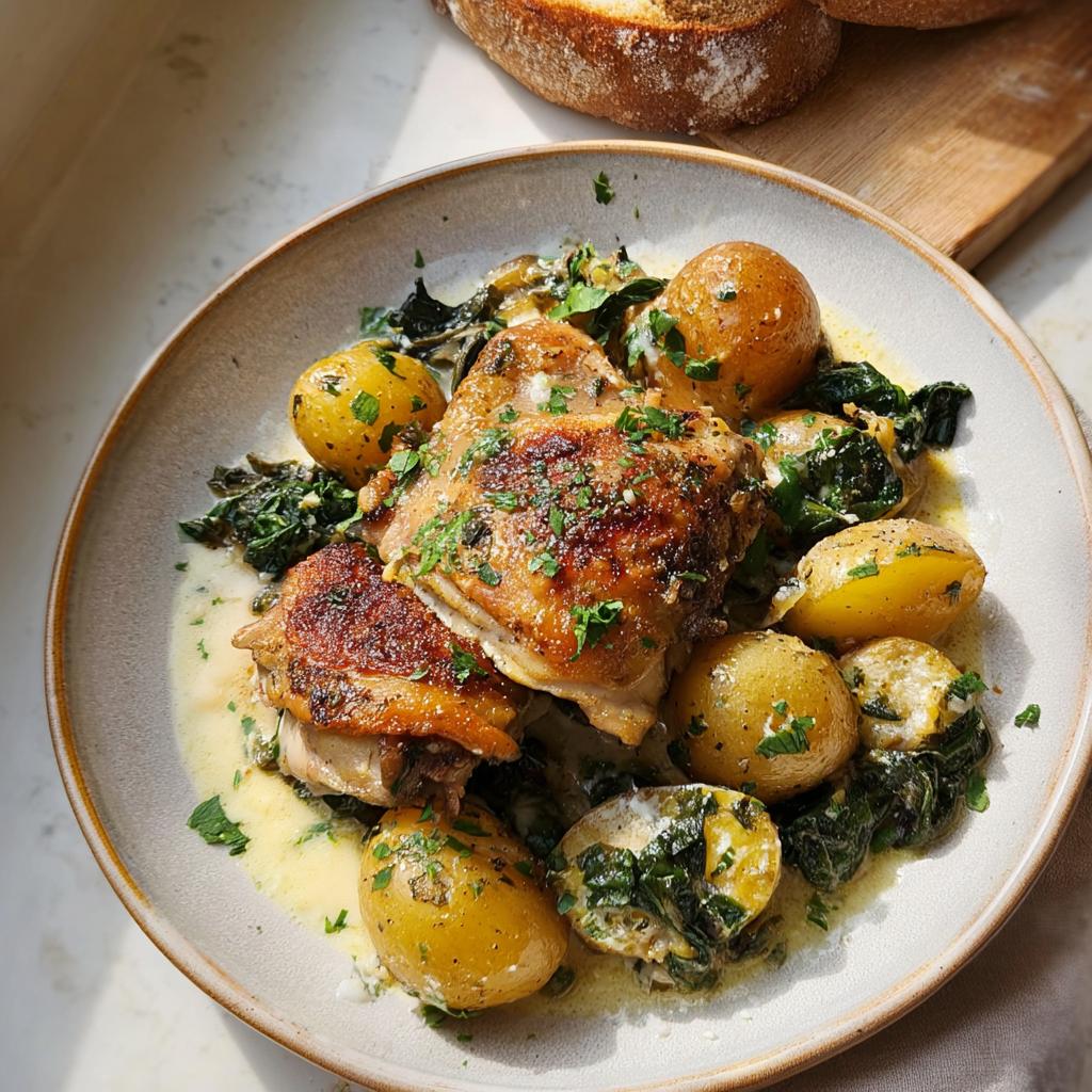 Garlic Parmesan Chicken Thighs and Potatoes - Tasty