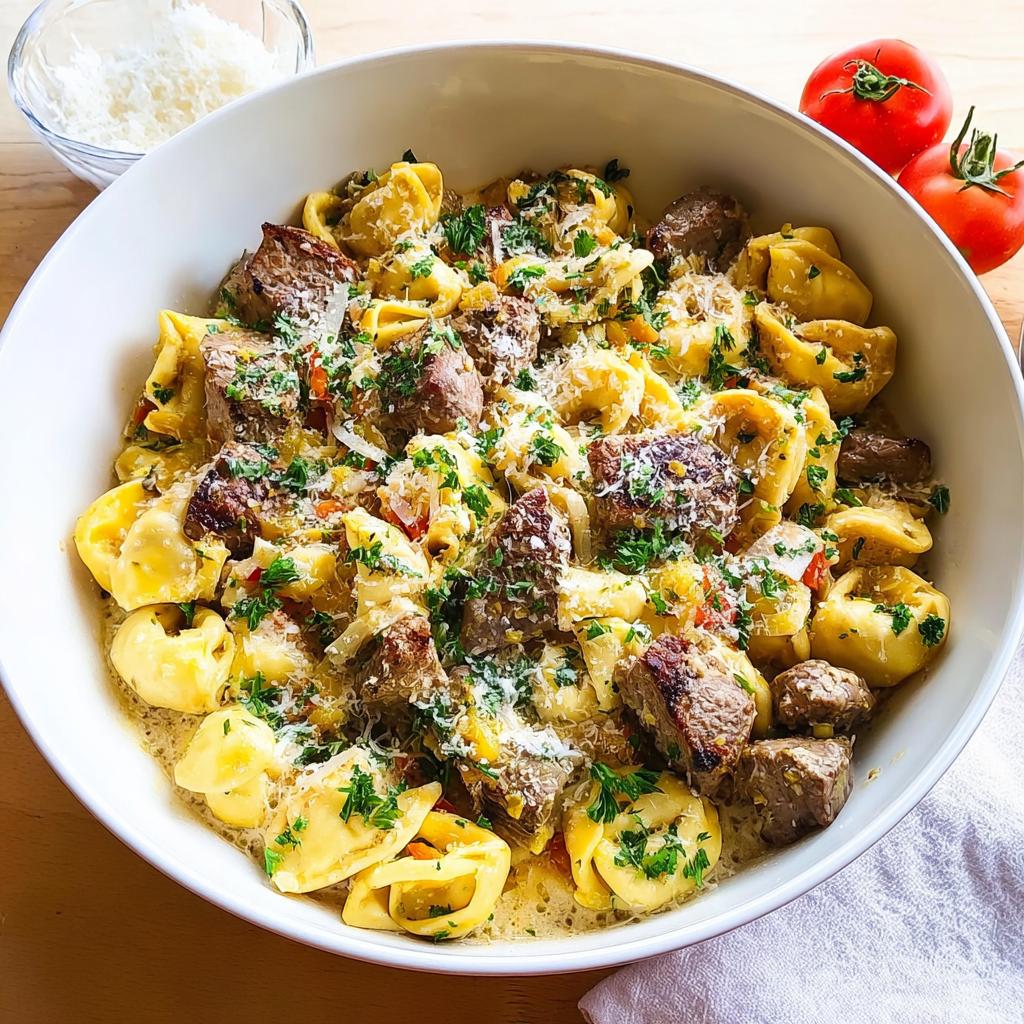 Garlic Steak Tortellini - Tasty