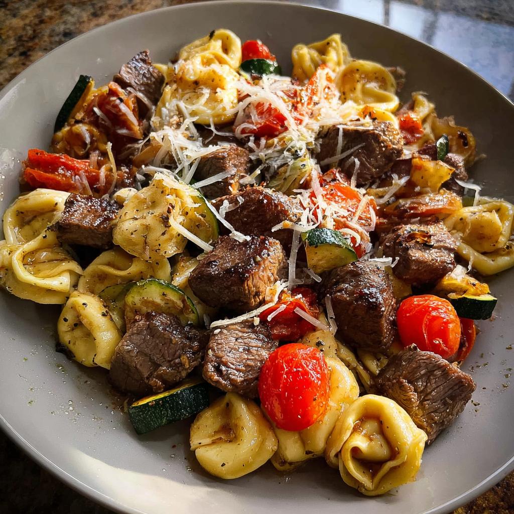 Garlic Steak Tortellini - Tasty