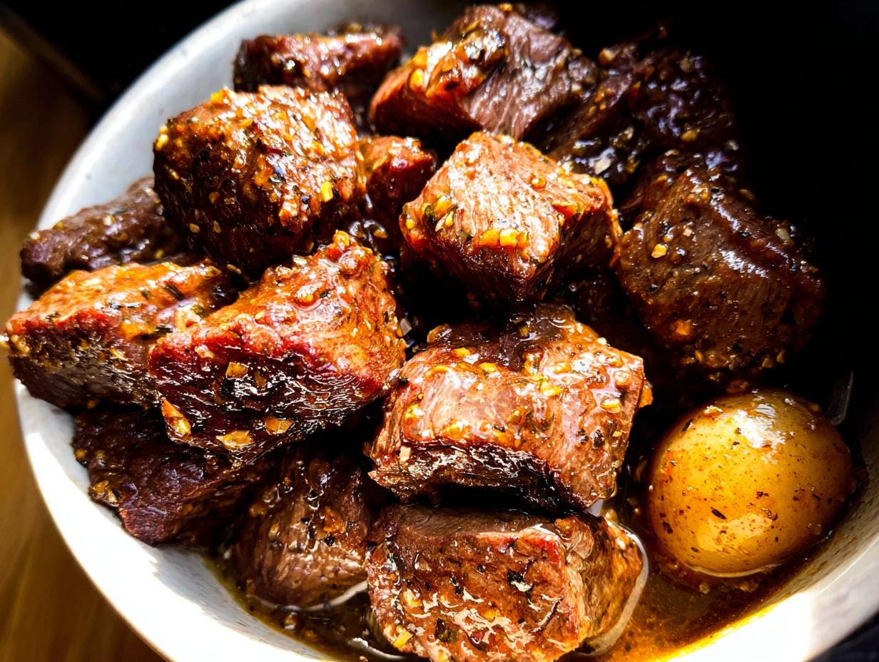 Amazing High Protein Slow Cooker Garlic Butter Beef Bites