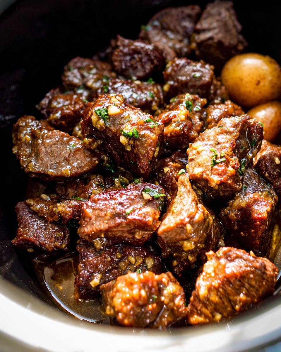 High Protein Slow Cooker Garlic Butter Beef Bites - Other 3