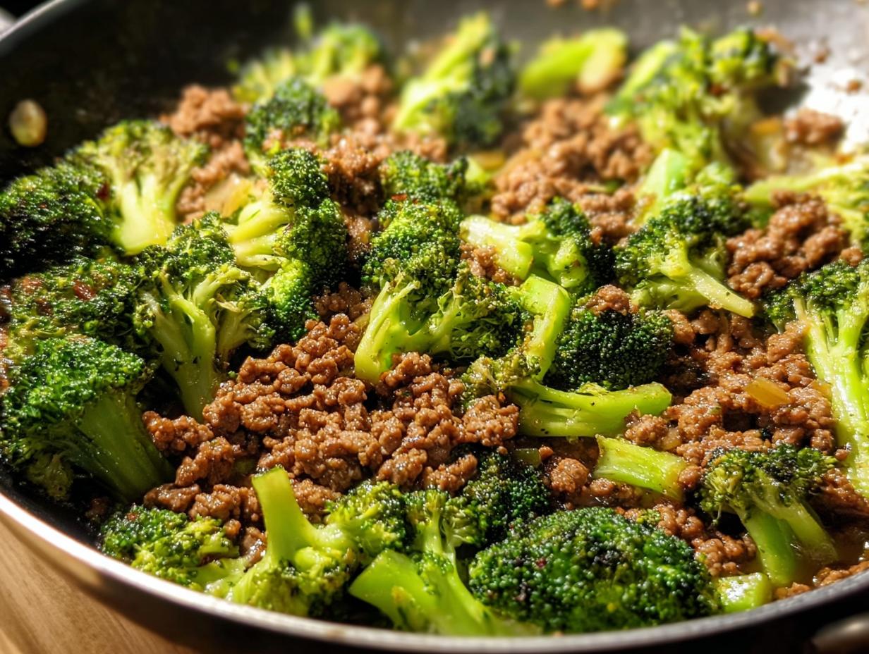 Amazing Keto Hamburger Broccoli Skillet Dinner