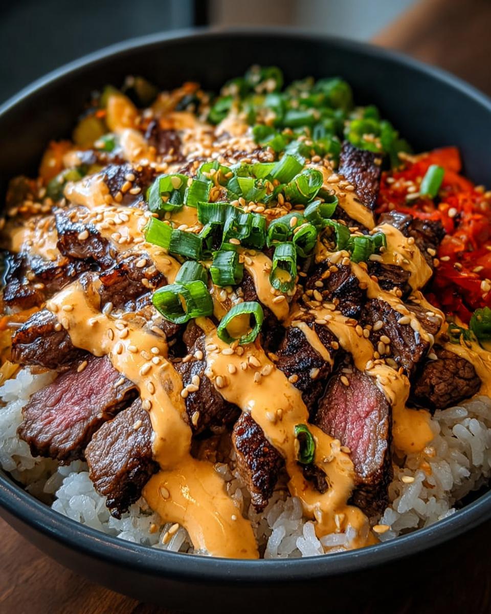 Korean BBQ Steak Rice Bowls with Spicy Cream Sauce - Other 3