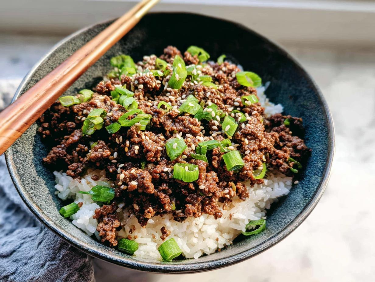 Amazing Korean Ground Beef Bowl in 30 Mins