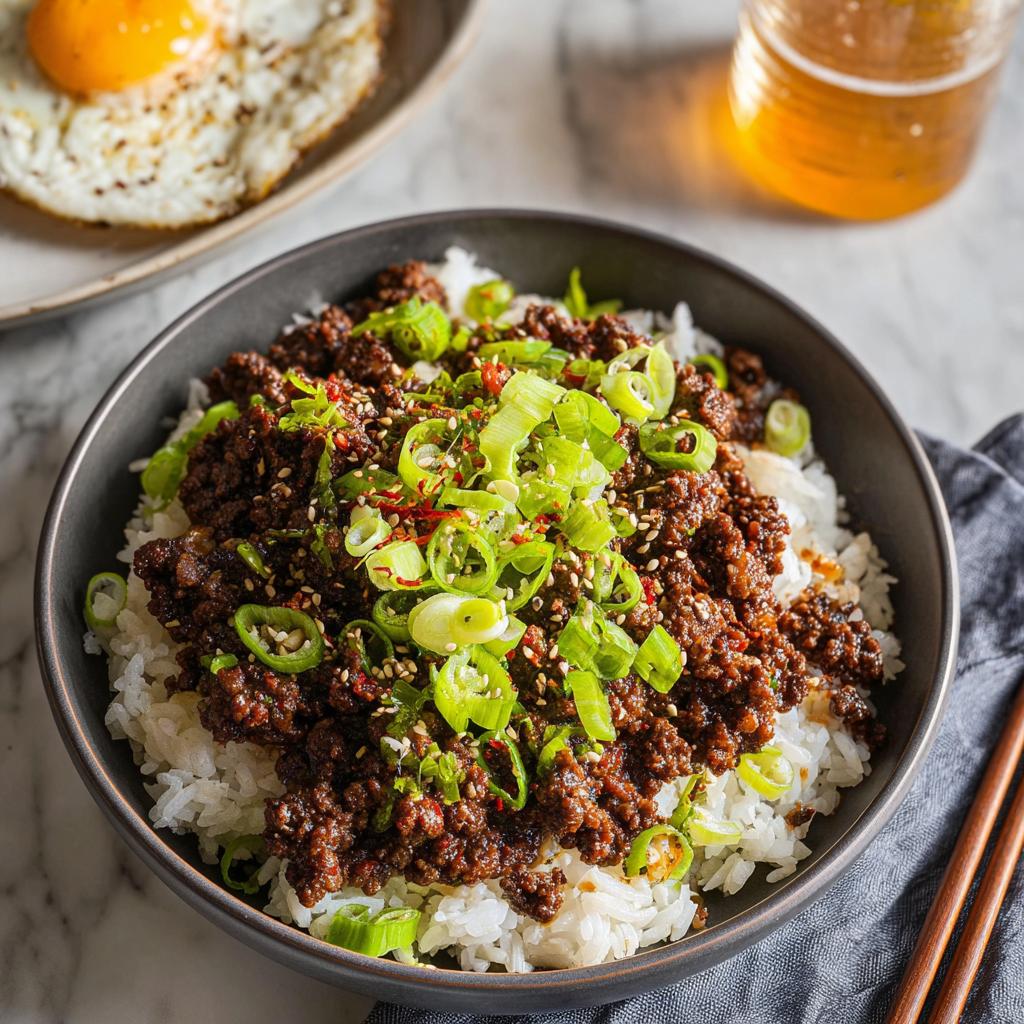 Korean Ground Beef Bowl - Tasty