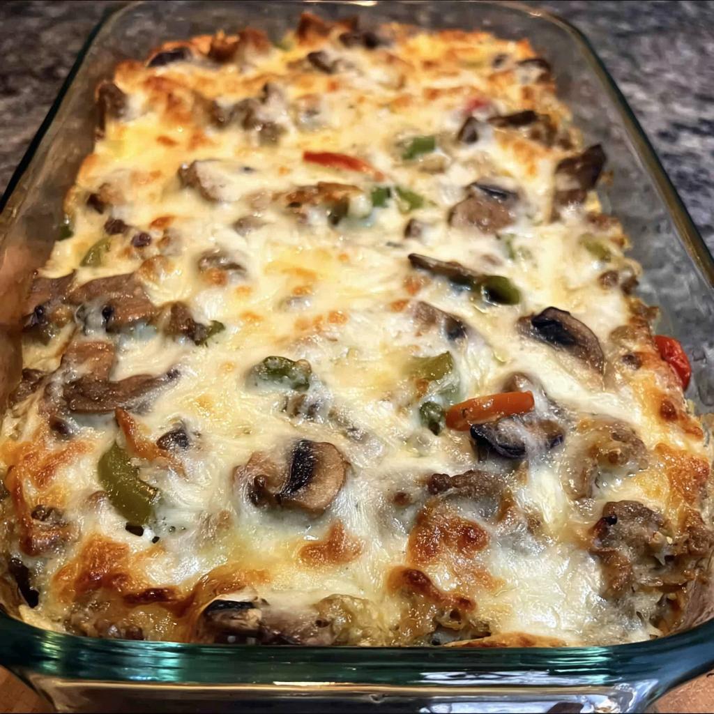 Low Carb Philly Cheesesteak Casserole - Tasty
