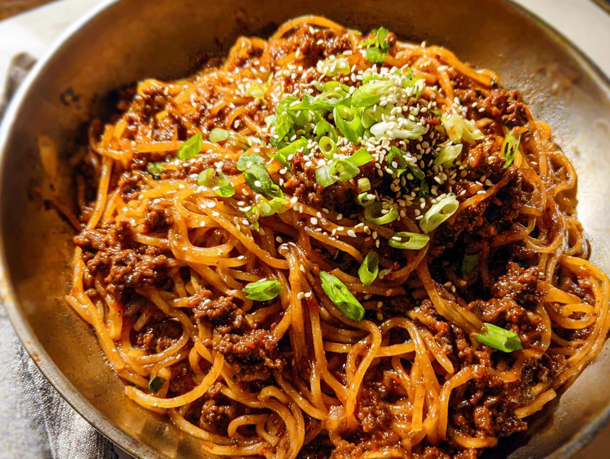 Mongolian Ground Beef Noodles Recipe: 20 Min Flavor