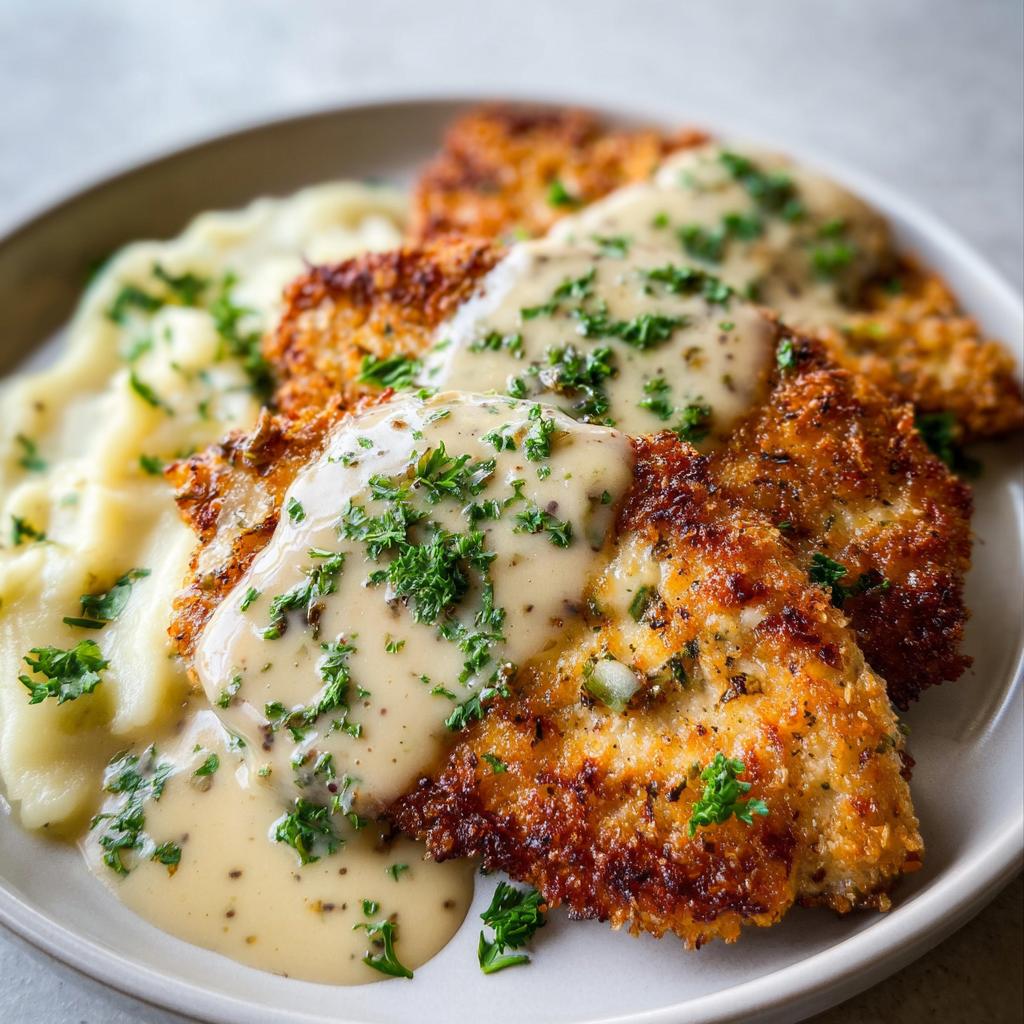 Parmesan Crusted Chicken with Creamy Garlic Sauce - Tasty