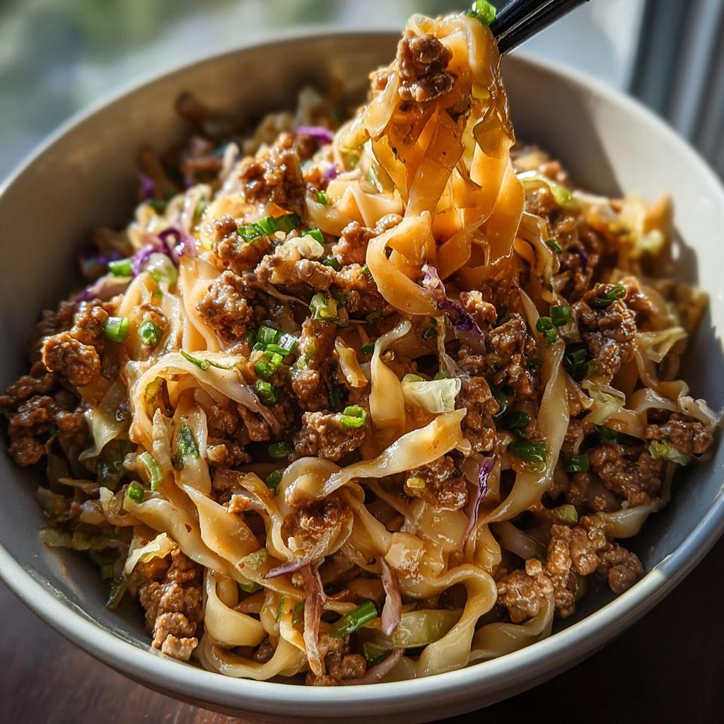 Potsticker Noodle Bowl with Pork & Cabbage Slaw - Tasty