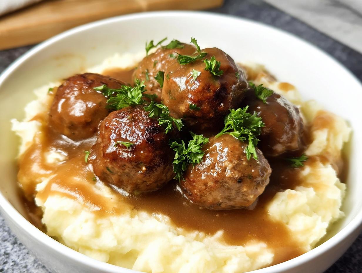 Salisbury Steak Meatballs: AMAZING Comfort Food