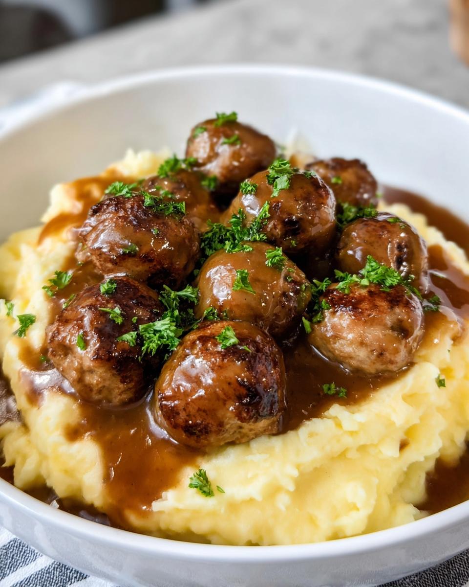 Salisbury Steak Meatballs with Garlic Herb Mashed Potatoes - Other 1