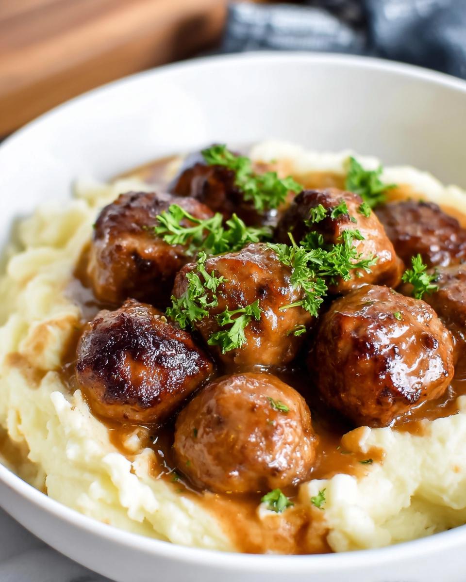 Salisbury Steak Meatballs with Garlic Herb Mashed Potatoes - Other 3
