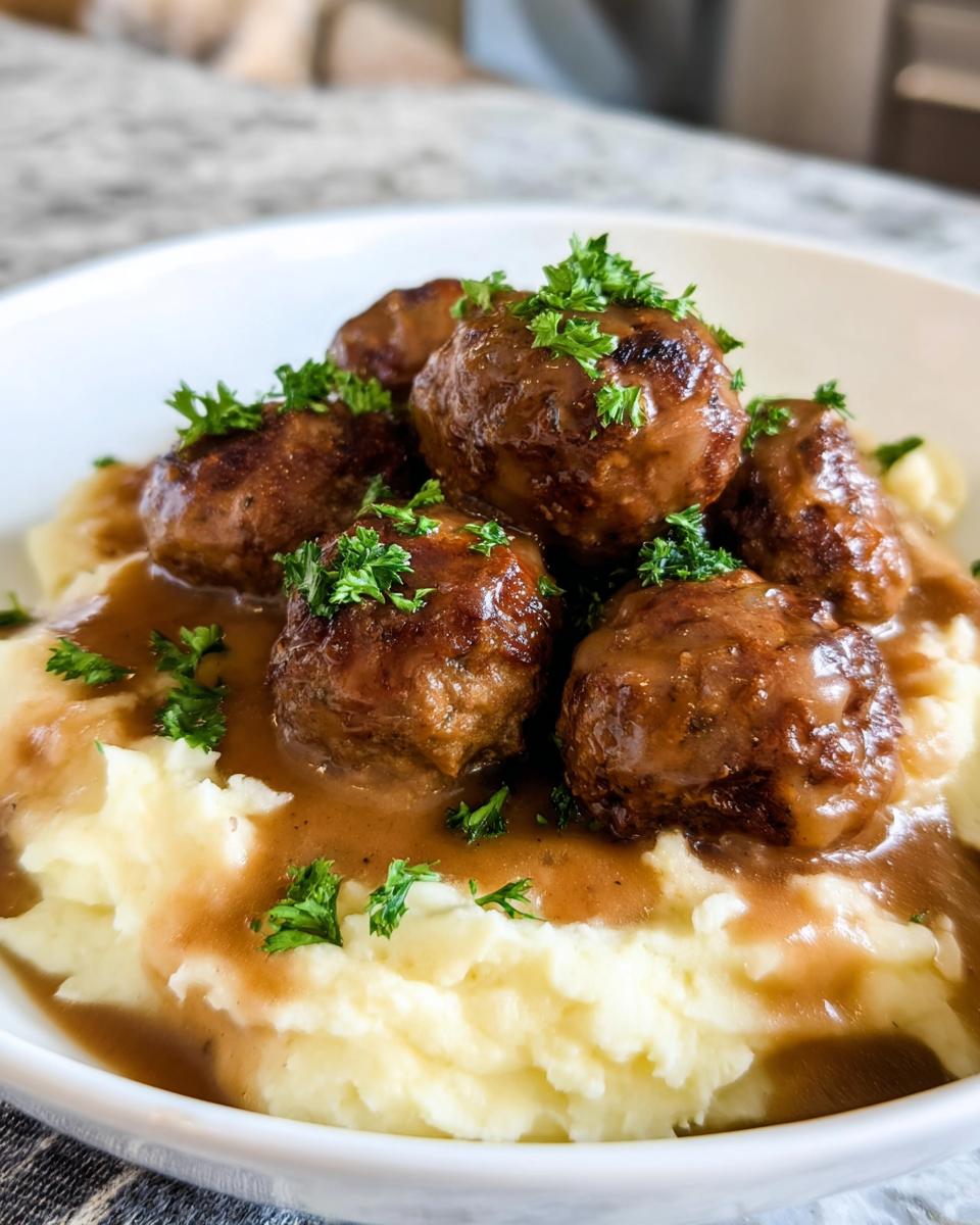 Salisbury Steak Meatballs with Garlic Herb Mashed Potatoes - Other 4