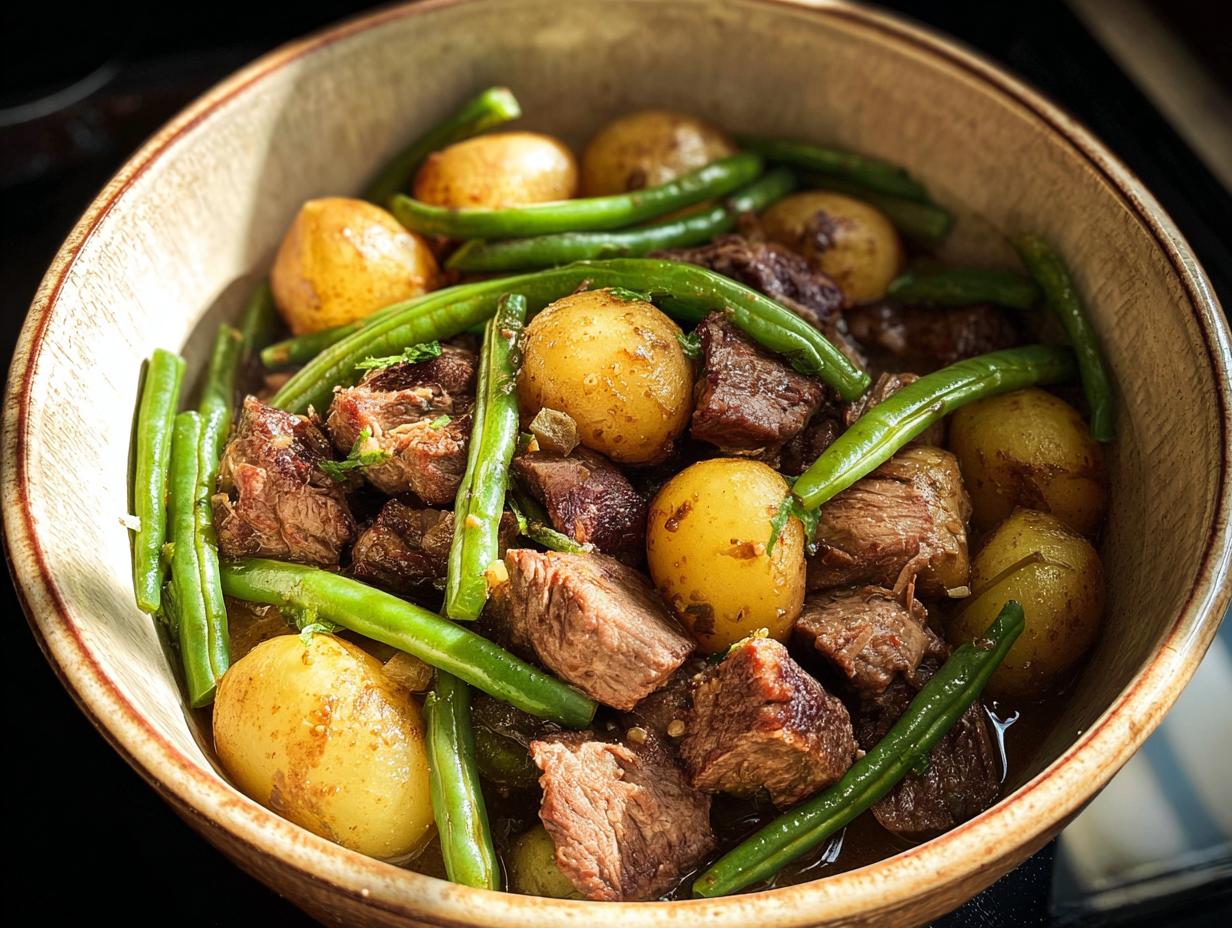 Slow Cooker Garlic Butter Beef with Potatoes: 1 Hero Dish