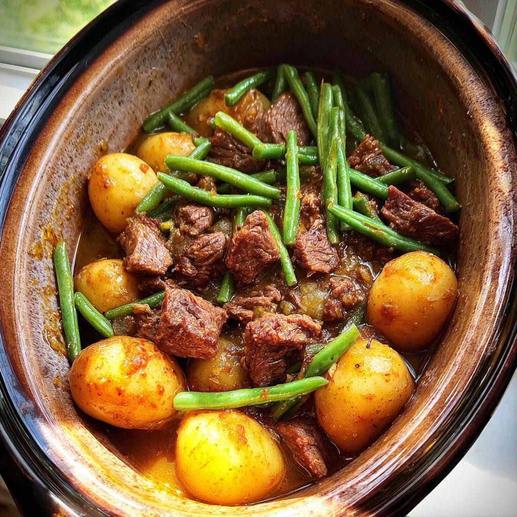 Slow Cooker Garlic Butter Beef with Potatoes - Tasty