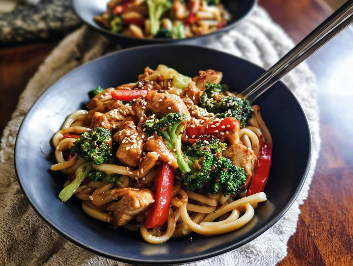 Amazing 15-Min Spicy Garlic Chicken &amp; Broccoli Noodles